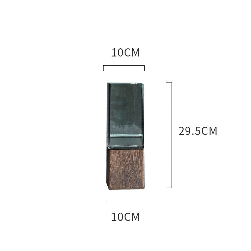 Wood Color Tansparent Glass Vase