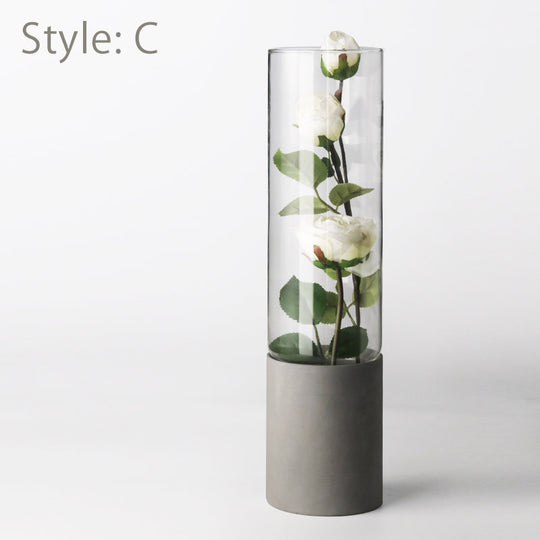Straight cement vase