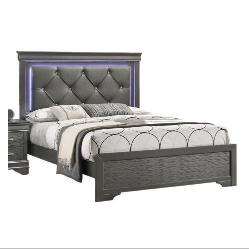 LED Faux Leather Queen Headboard