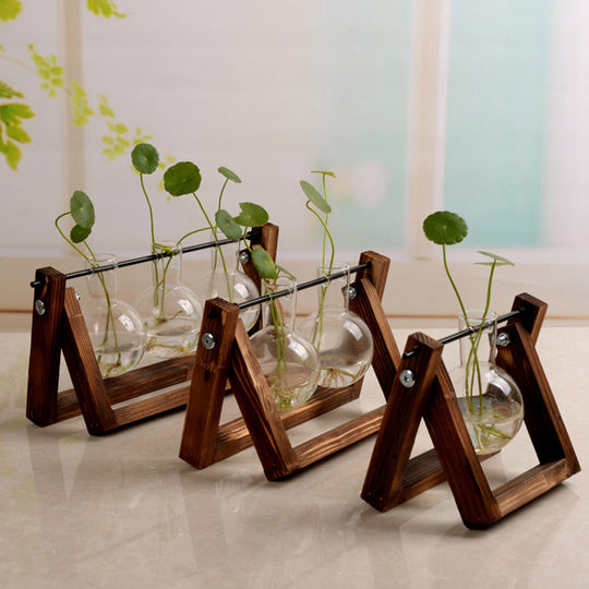Wooden Swing Plant Vase